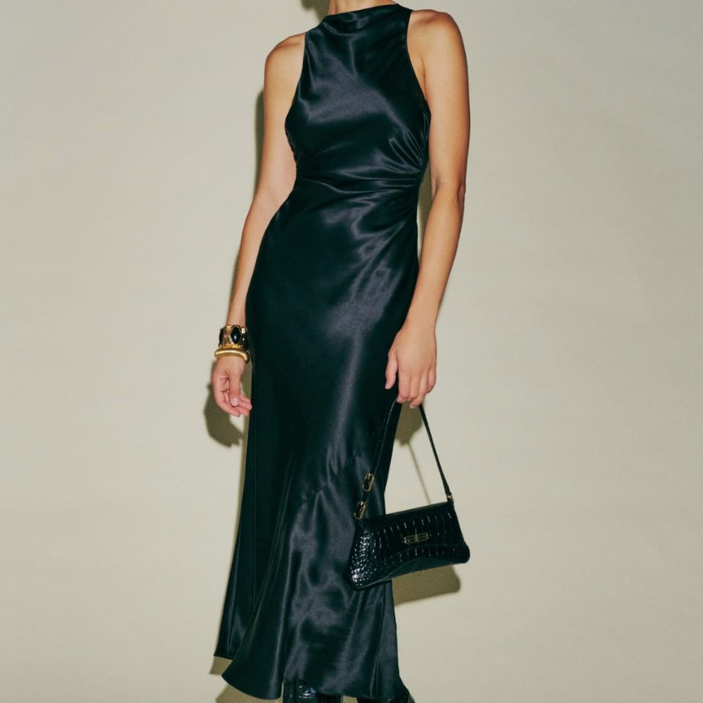 Reformation Casette dress in black - Size 12